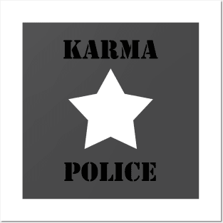 Karma Police, white star Posters and Art